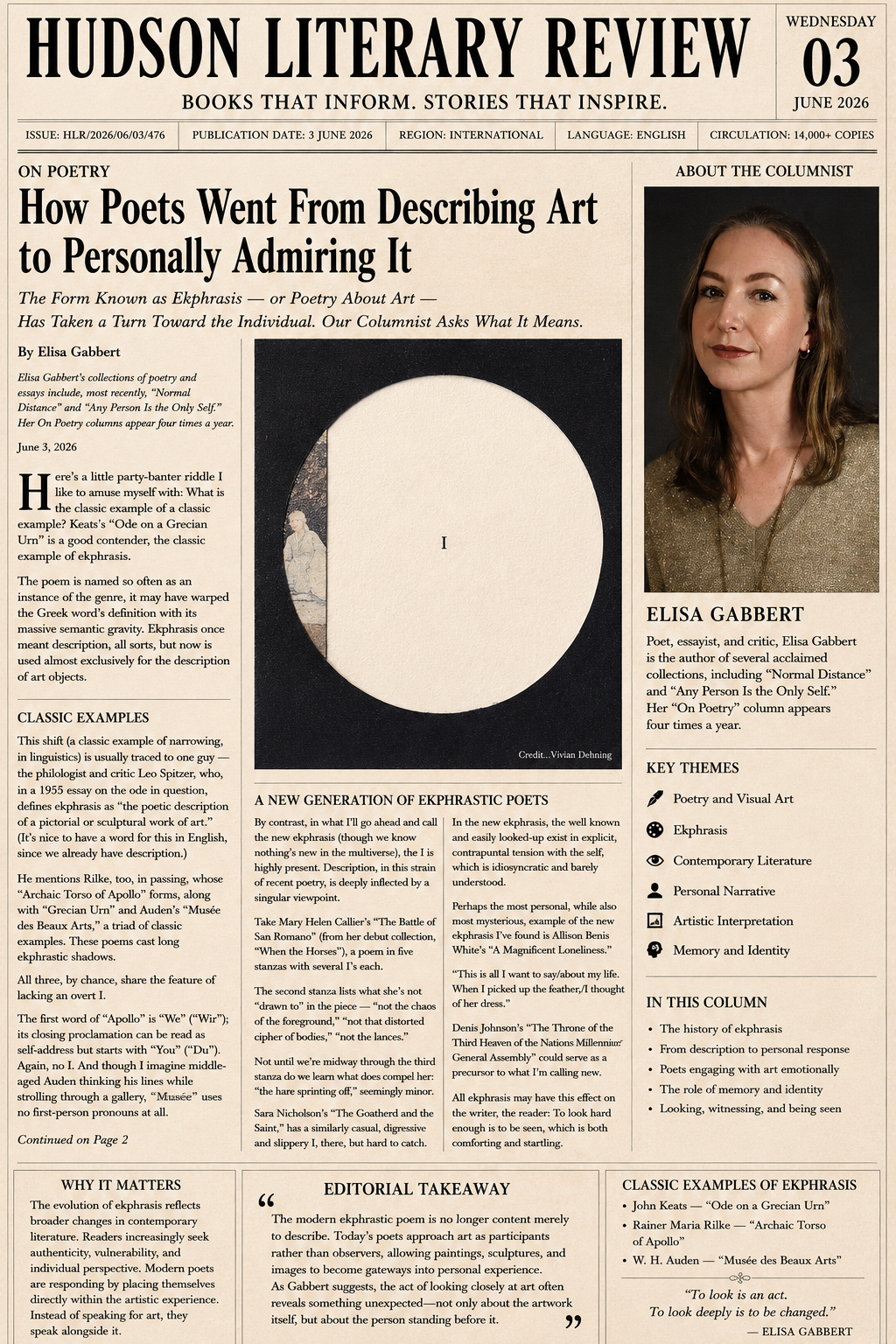 How Poets Went From Describing Art to Personally Admiring It